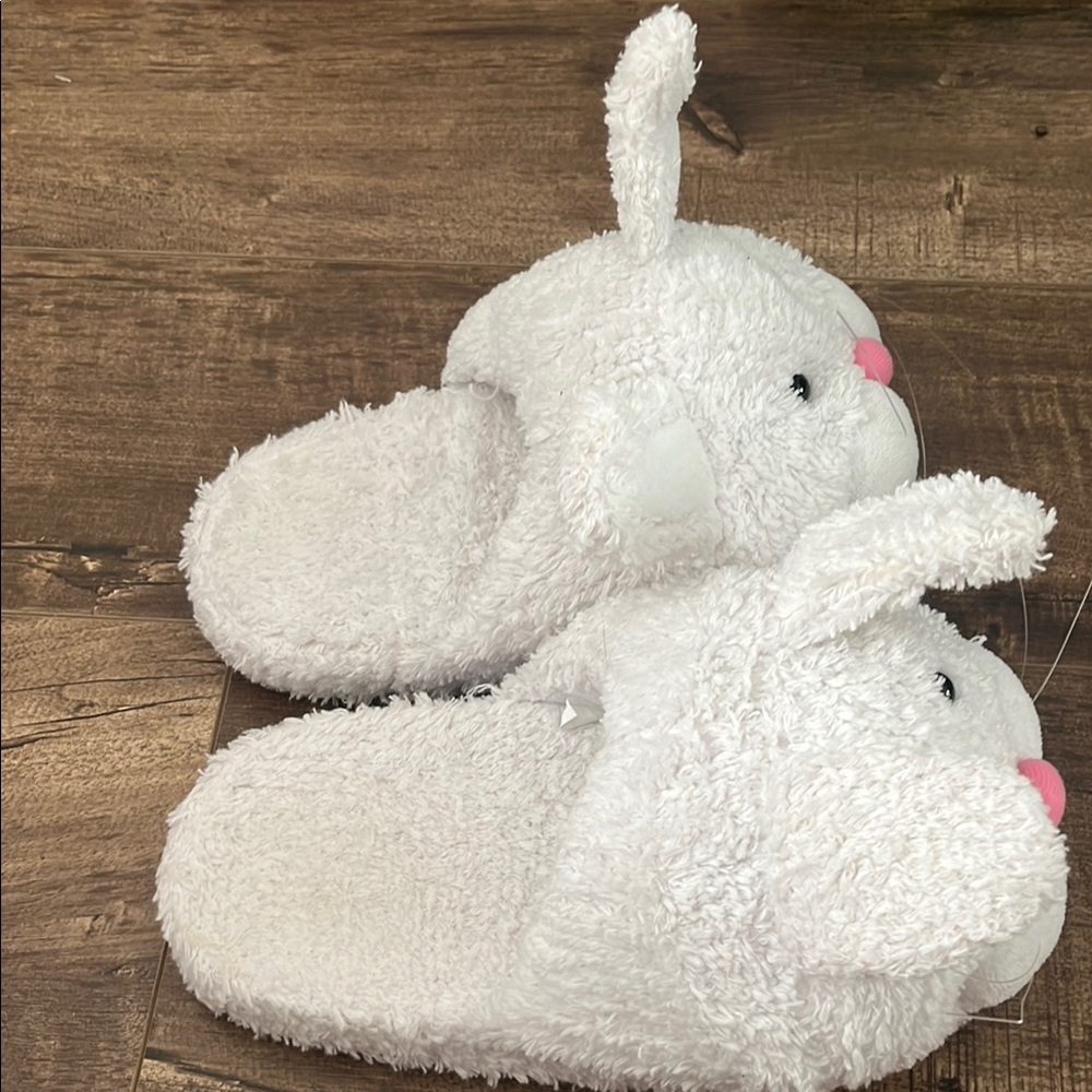 Cute Bunny Slippers with Pink Noses - Picture 2 of 4